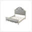 Lit capitonné capitonné en bois blanc