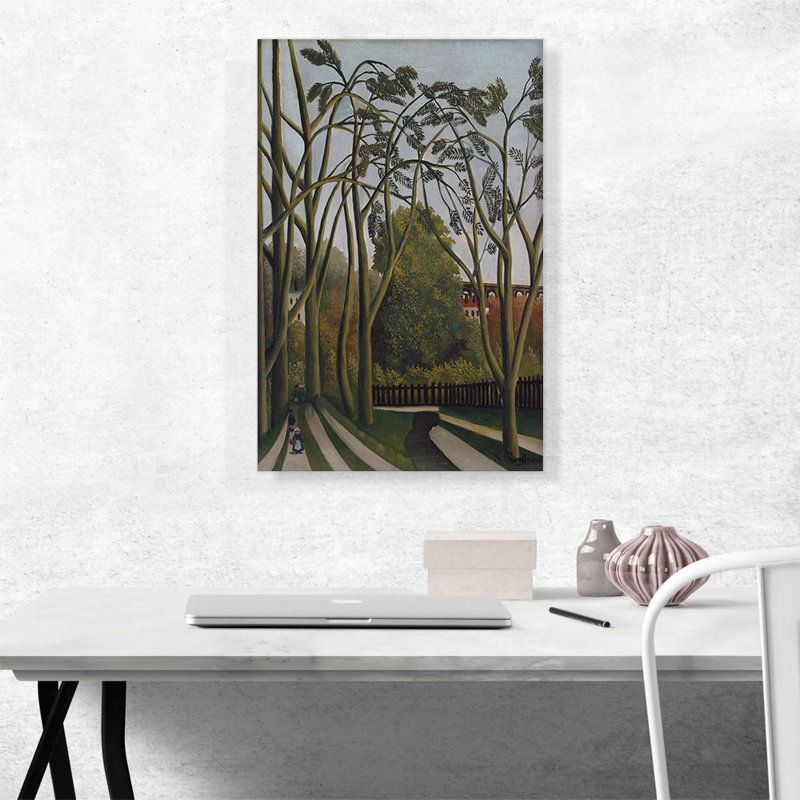 «The Banks of the Biere Near Bicere 1909» par Henri Rousseau, reproduction d'art sur toile tendue