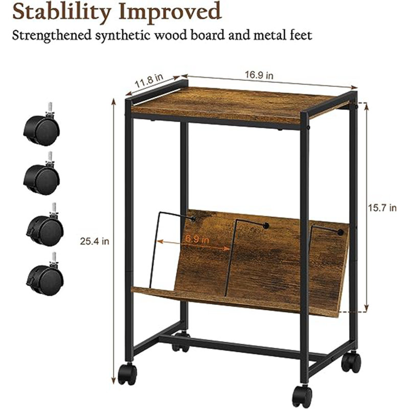 25.4 " H Media Shelves, Black Gray Oak
