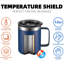 Tasse à café isolée en acier inoxydable avec poignée, tasse de voyage à double paroi, tasse à gobelet avec couvercle coulissant