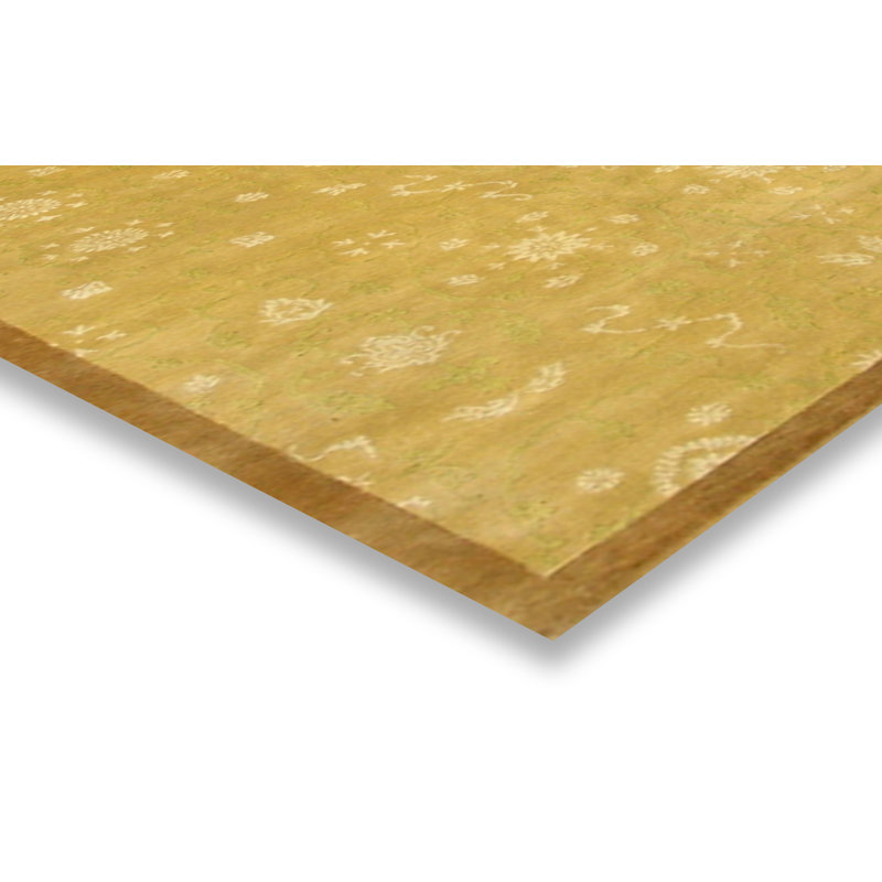 Tapis intérieur en laine 9 pi x 12 pi noué la one-of-kind à la main doré/beige/vert 9 pi x 12 pi Lampley