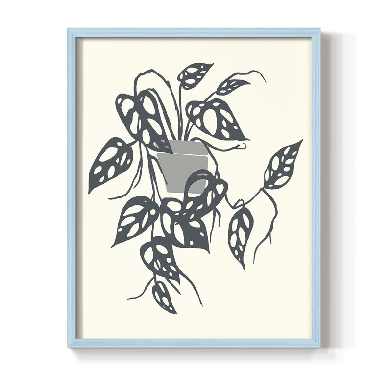 " Growing Leaves VI ", Blue, 11" H x 9" W