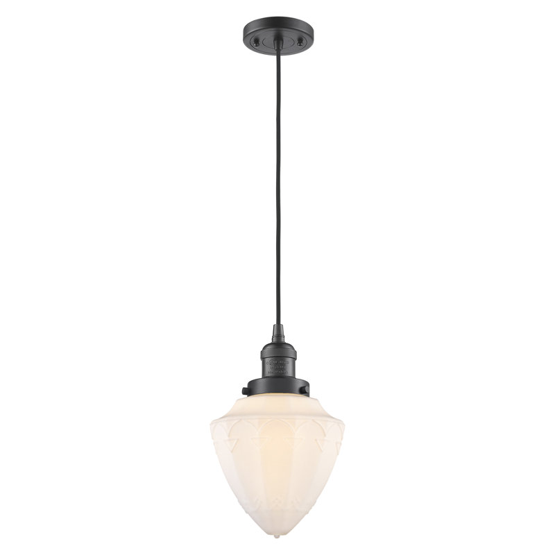Franklin Restoration - Kymeshia - Mini-luminaire suspendu à cordon de 7 po - Ampoule non incluse - - Abat-jour, Blanc mat