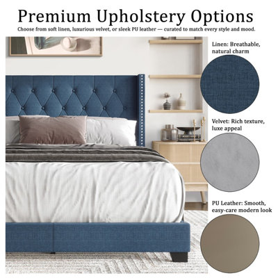 Elysian Upholstered Wingback Bed