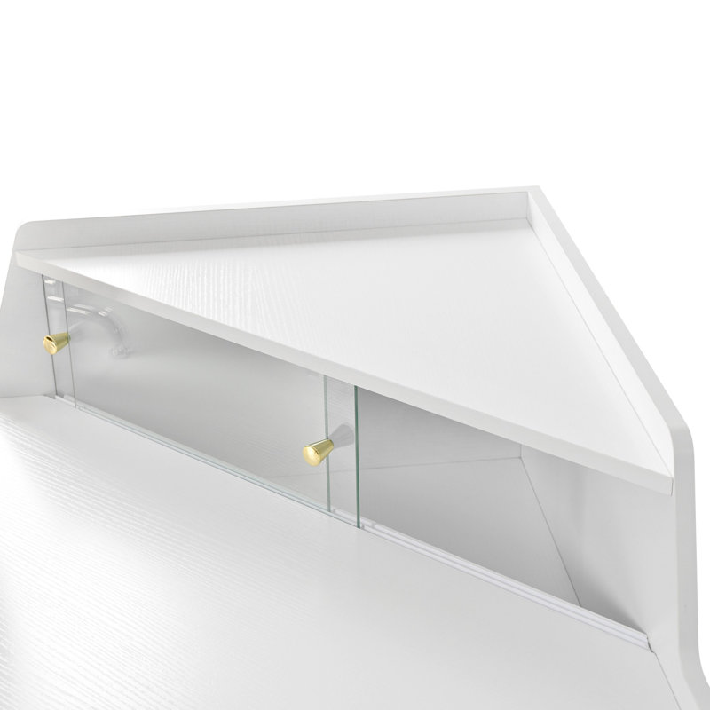 Ensemble de coiffeuse moderne avec miroir et tabouret, coiffeuse avec grand rangement pour petite place, Blanc