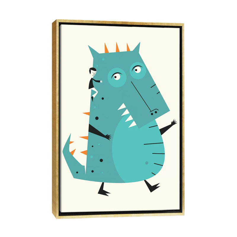 Monstre III - Imprimé, Papier encadré doré, Pas de tapis, H 60 po x l 40po x P 1,5 po