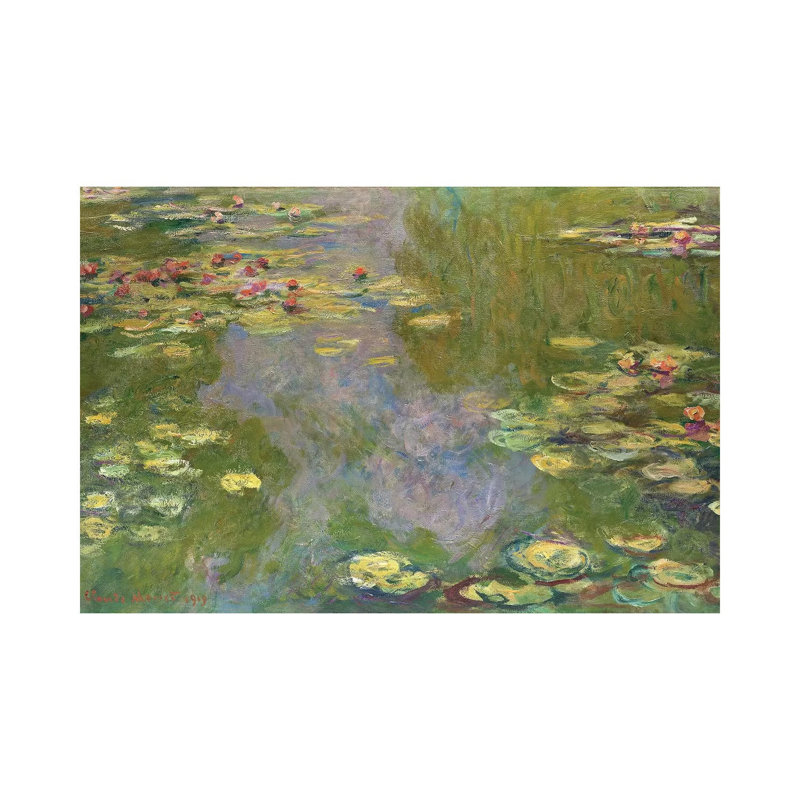 Water Lilies, 1919 by Claude Monet - Wrapped Canvas Painting, 101.6 cm H x 66.04 cm W x 1.91 cm D