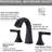 Matte Black Bathroom Tap - 3 Hole Widespread Two Handle Vanity Sink Bath Faucet With Drain Assembly, Rust & Stain Finish Corrosion-121615856