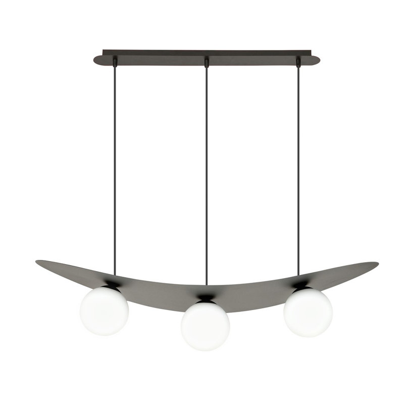 Olympia 3 - Light Black Kitchen Island Pendant, White