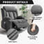 Fauteuil inclinable, chaises berçantes avec massage et chaleur, poches latérales et porte-gobelet-375681267