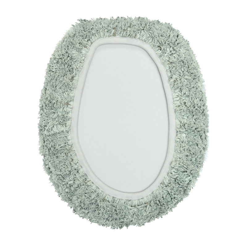 Couvercle de toilette allongé 100% coton Widman, très doux, absorbant et lavable à la machine pour salle de bain principale, d'invités et d'enfants, 18 po x 20 po, sauge foncé / blanc
