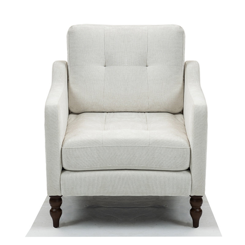 Fauteuil en chenille Accent Comfy avec port de charge USB, Beige