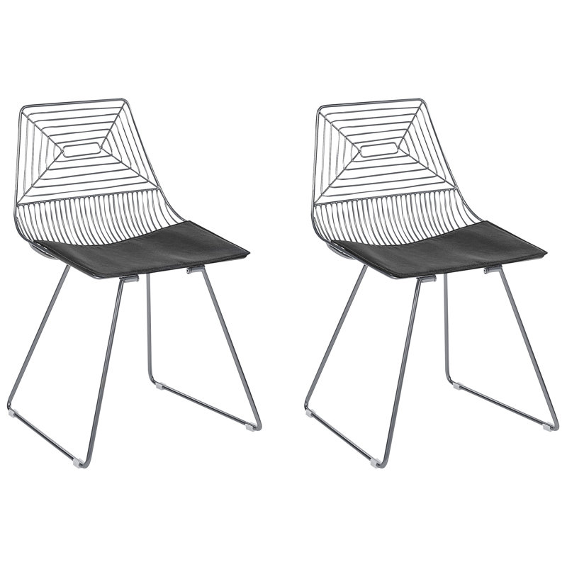 Deray Slat Back Side Chair, Silver, Silver