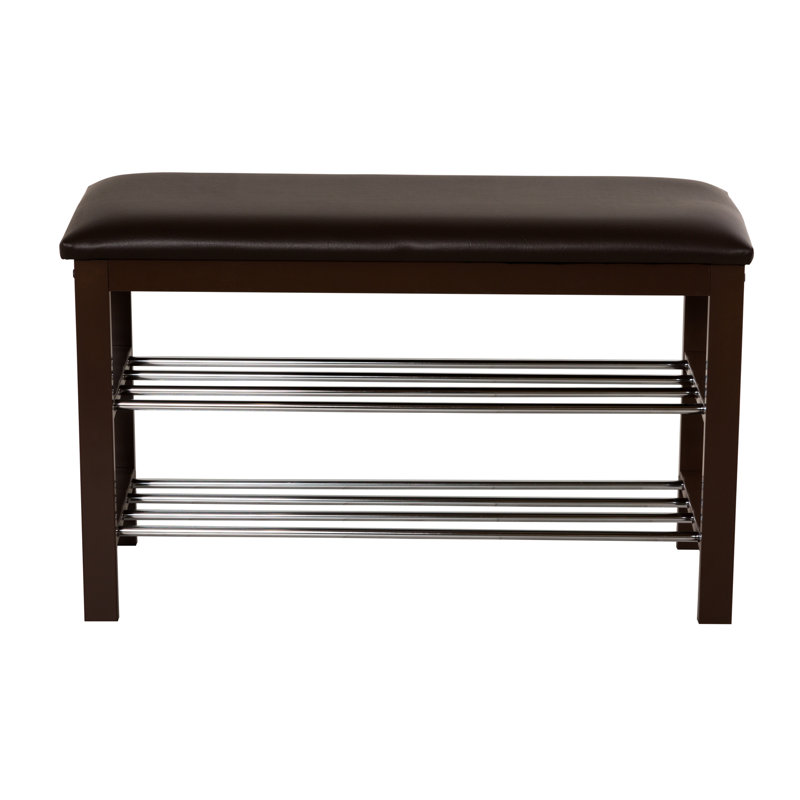 Nagma Faux Leather Upholstered Storage Bench, Brown