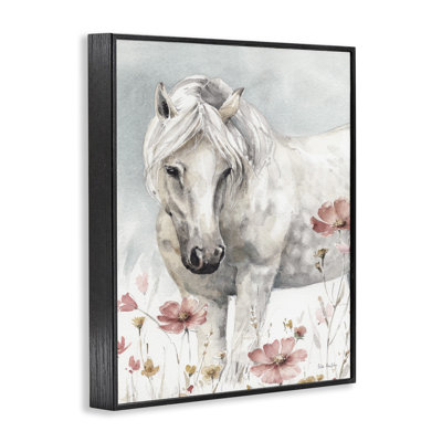 'Beautiful Horse Pink Flower' Print