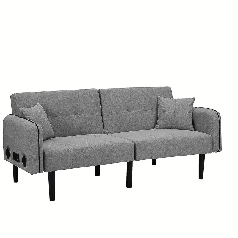 Folding Ottoman Sofa Bed with stereo (Gray)