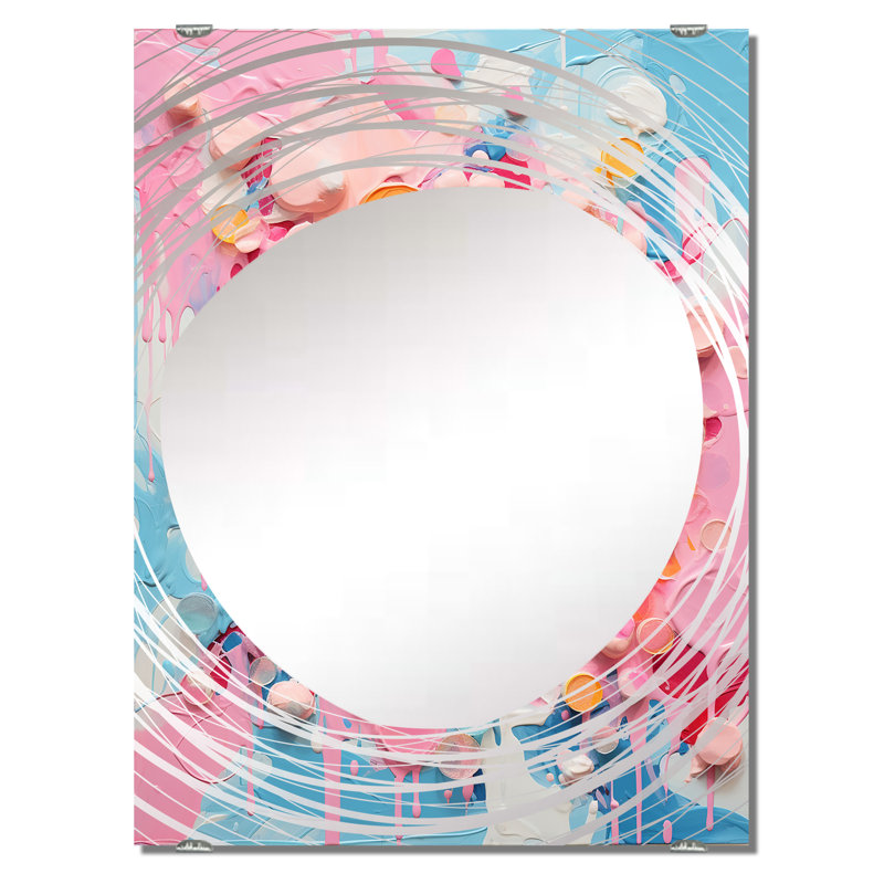 Décoration murale numérique fusion mélodique I - miroir abstrait à collages MIR131627, 32 po x 24 po