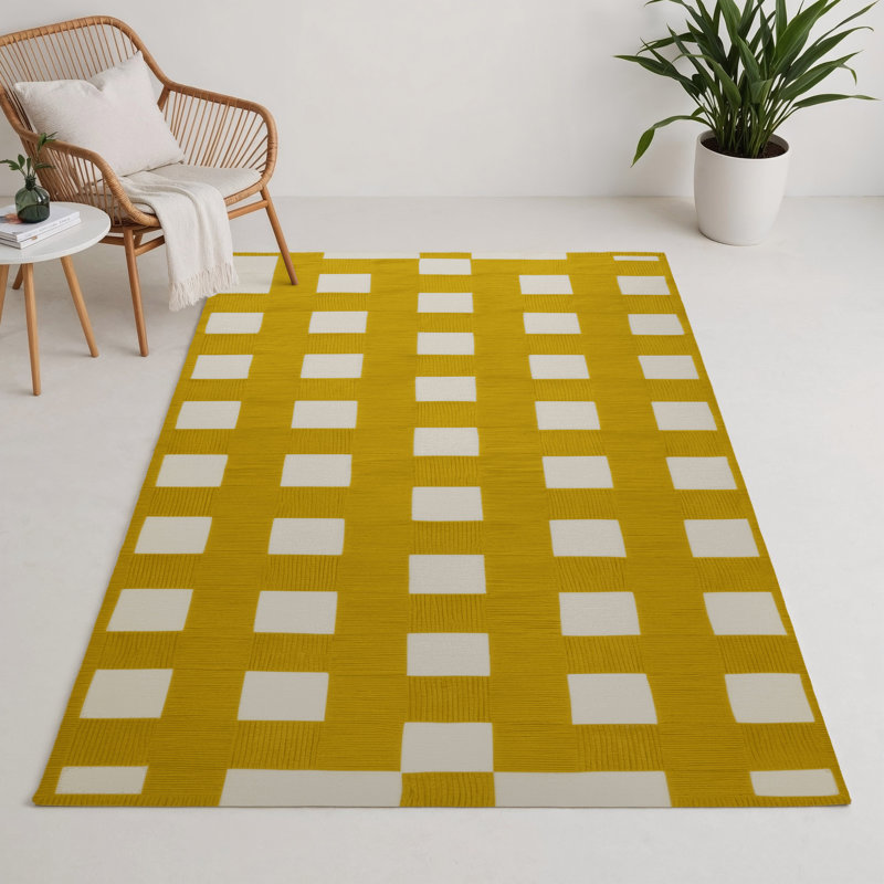 Tapis d'intérieur et d'extérieur à carreaux brun, Rectangle 9 pi x 12 pi