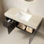 Meuble-lavabo flottant moderne 48 "avec lavabo, plateau en pierre de travertin Roma