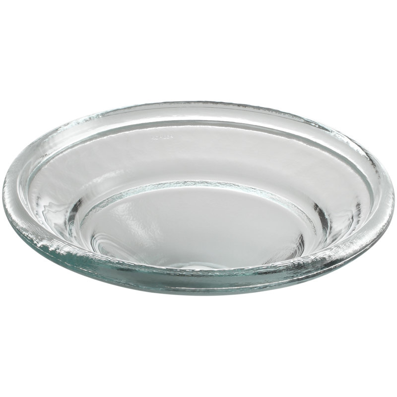 Spun Glass ARTIST EDITIONS Oval Faceted Glass Bathroom Vessel Sink, Translucent Doe