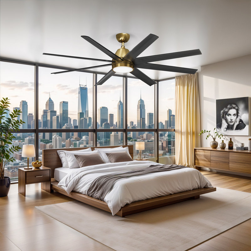 Ventilateur de plafond 65 po avec lumières DEL Lamariana