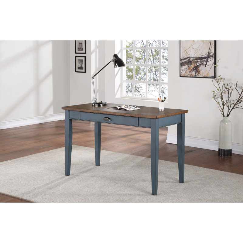 Bureau Vivienne avec prises intégrées, Bleu cendré