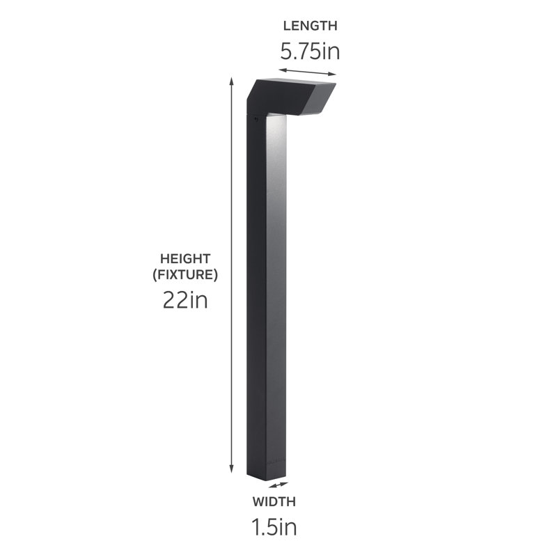 Right Angle Path Light, Textured Black
