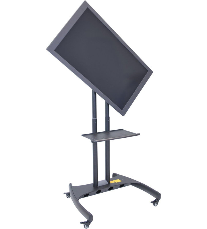 Rolling Height Adjustable TV Stand Modern Black