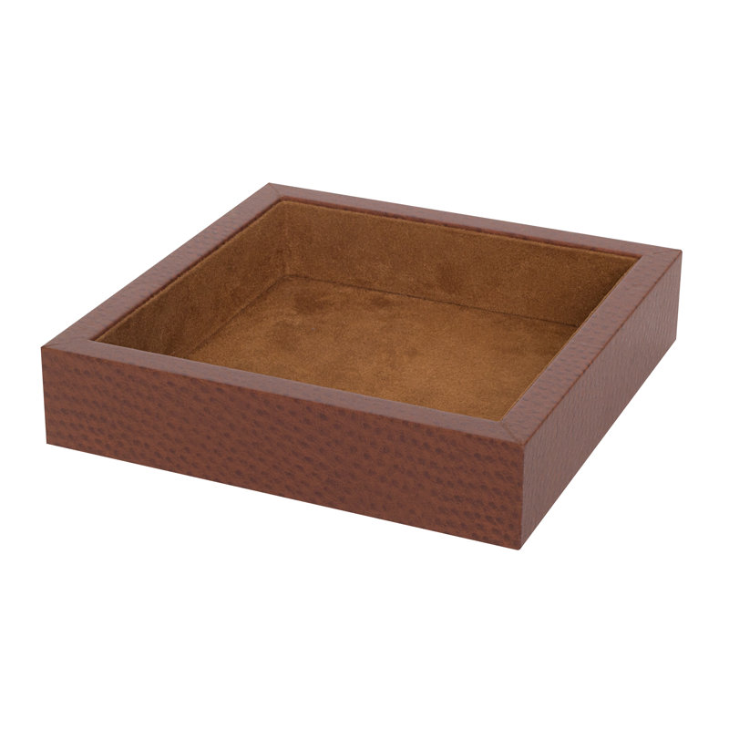 Plateau de coiffeuse en simili cuir Hughe, Chameau