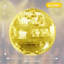 Disco Ball, 12"/16"/20" Mirror Disco Ball for DJ Club Party Live Stage Wedding Home Decor, Light Effect Mirror Ball with Hanging Ring (Goden, Pink)-201330055