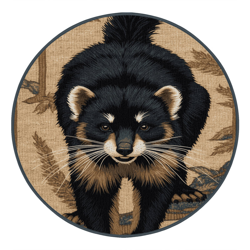 Washable Binturong Wildlife Area Rug, Rectangle 7' x  9'