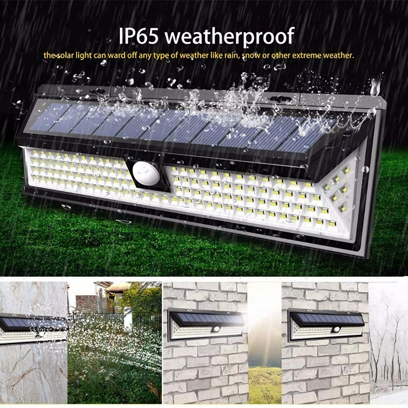 12" Solar-Powered Outdoor Wall Light with Motion Sensor 6000K