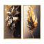 «Gold Abstract Leaves», 2 pièces sur toile-1983009885-1983009880