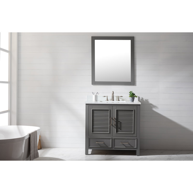Ensemble de meuble-lavabo simple 36 po, Gris