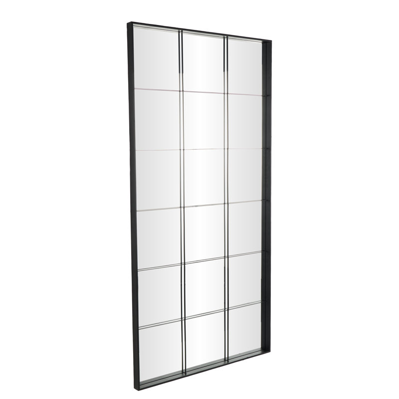 Miroir de plancher noir et noir Cole