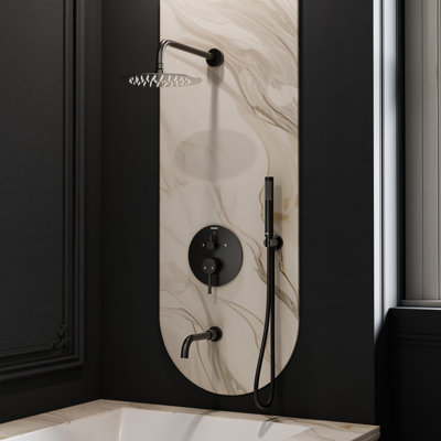 Robinet de baignoire et douche à pression équilibrée avec pomme de douche à pluie de 10 pouces Crozet (valve incluse)