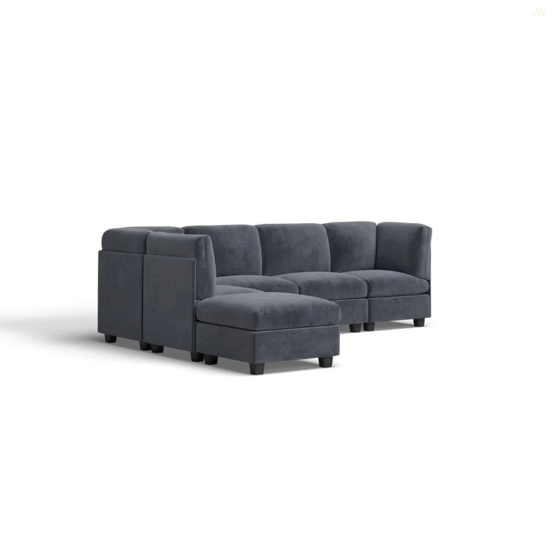 Polyester Upholstered Modular Sectional, Gray
