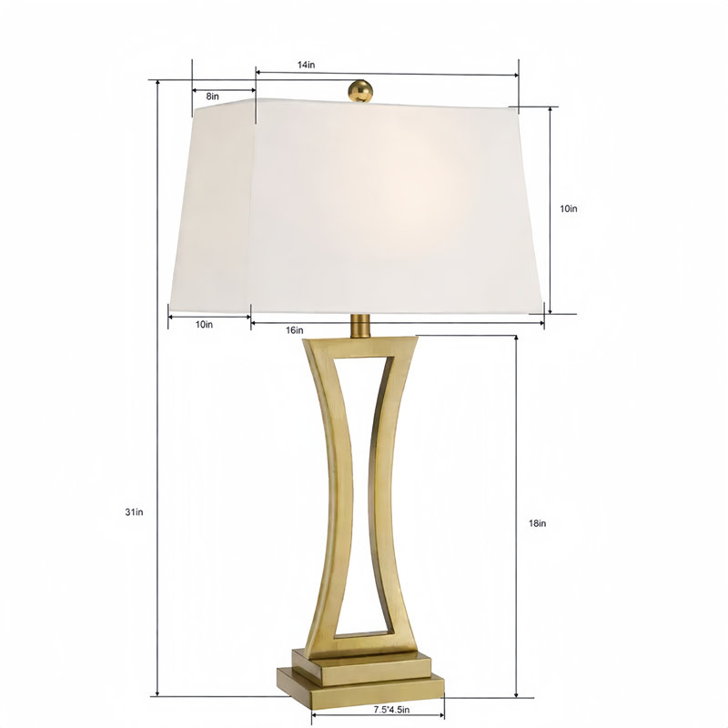 Lampe de table moderne en métal 31 "avec gradation à 3 voies Burholme, Or poli