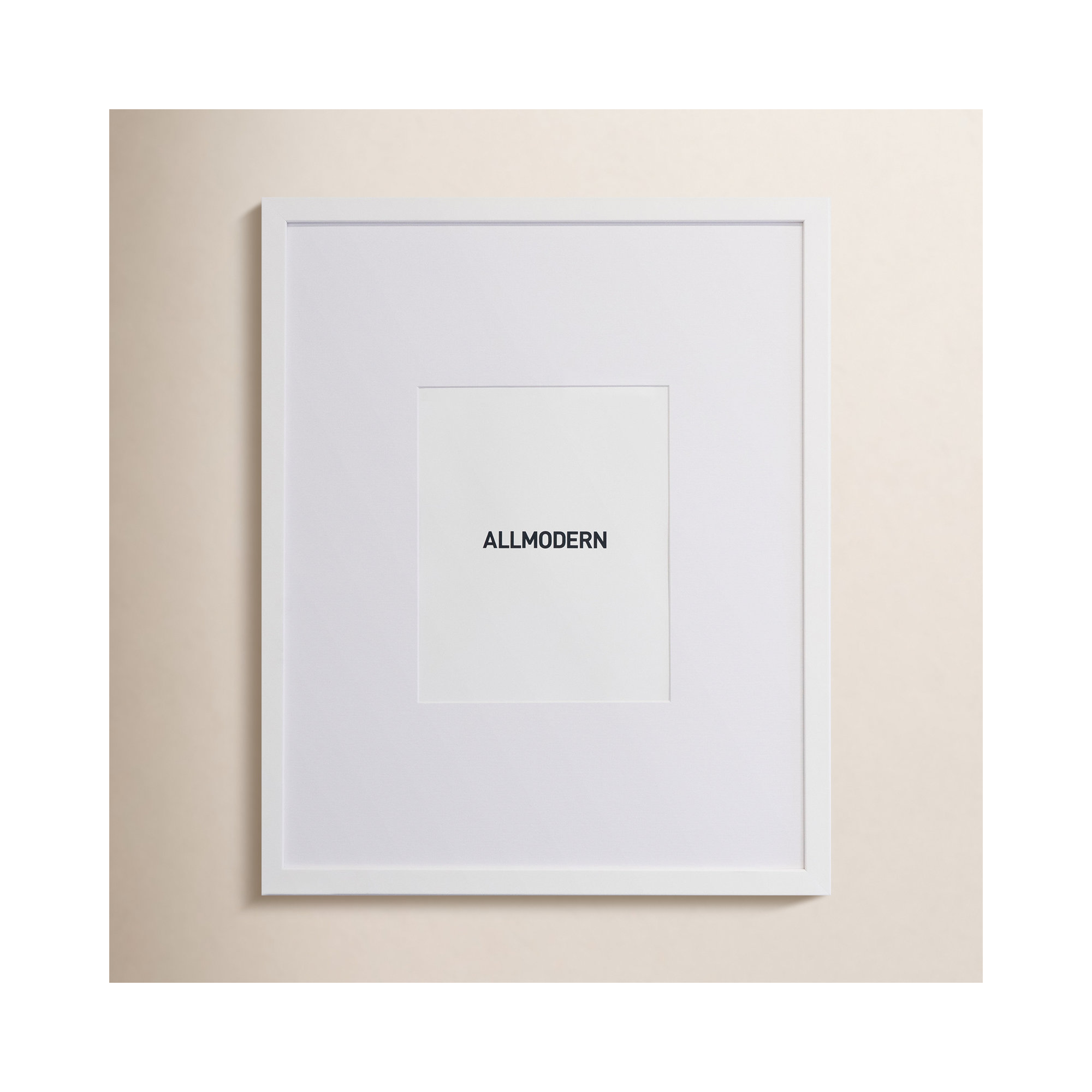 Capullo Wood Matte Picture Frame with Mat, White, 24" x 36", 20" x 30"
