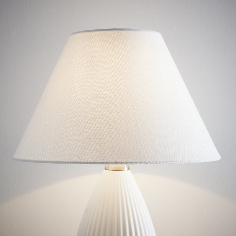 25 cm Cotton Cone Lamp Shade, White, 18cm H x 30cm W x 30cm D