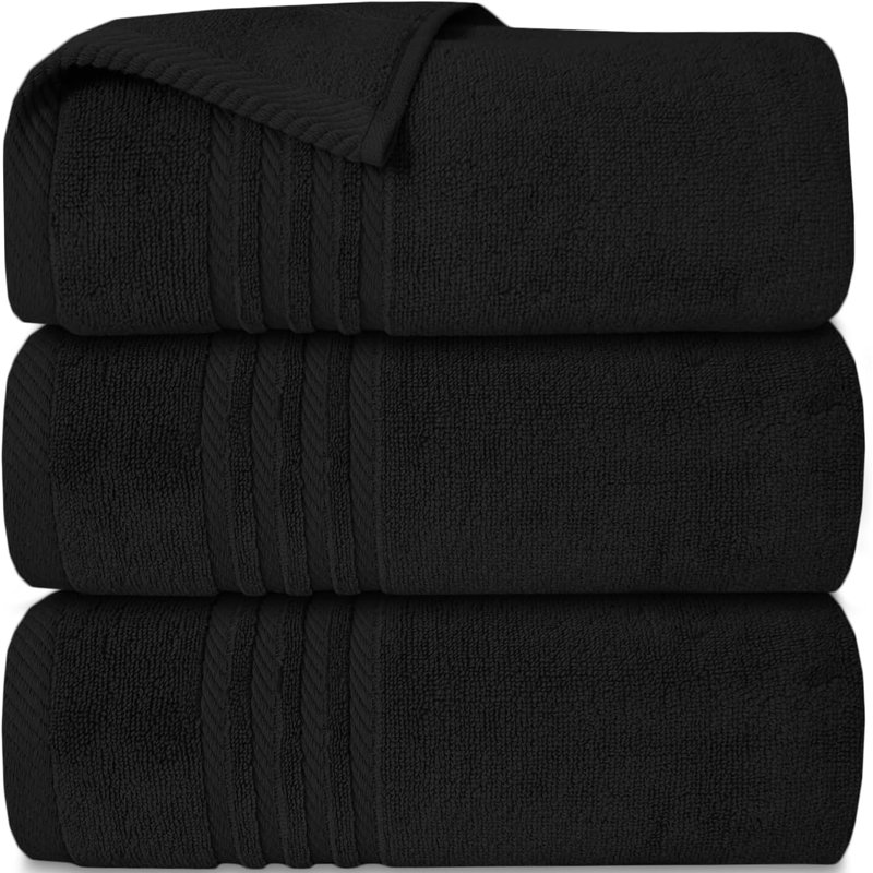 3Pk Zero Twist Large Bath sheet 80x140, Black