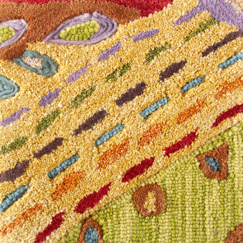 Art Soul Handmade Tufted Wool Yellow/Green Area Rug, Rectangle 9' x 13'