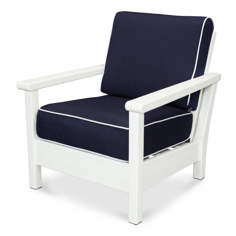 Chaise à assise profonde Harbor, Blanc, Naturel