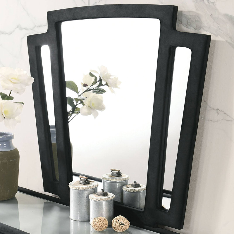 Miroir transitionnel l 43,9 po, noir, Noir