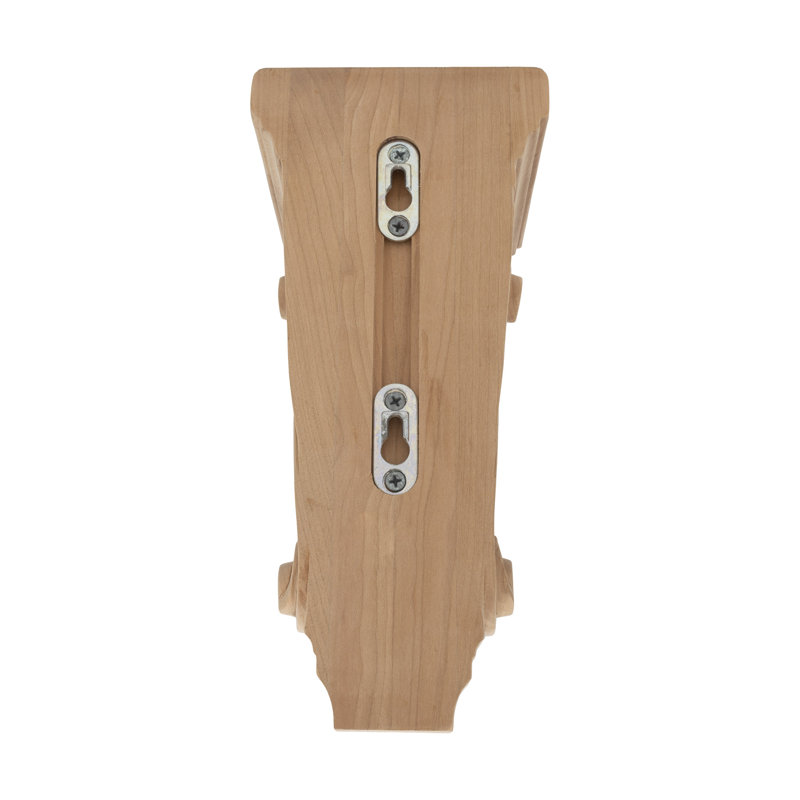 10-1/2 in x 4-7/8 in x 5-1/4 in Unfinished Solid Classic Traditional Plain Wood Corbel, Cherry