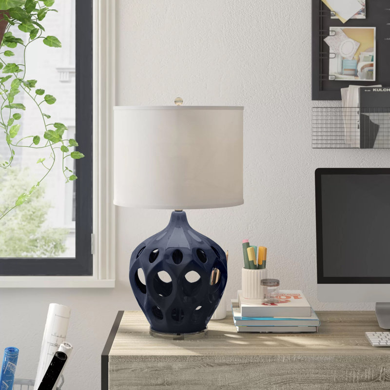 Faticanti Ceramic Table Lamp, Navy