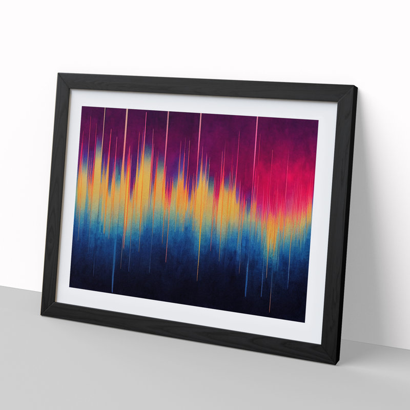 Electronic Audio Sound Bar Vol.2 Abstract - Single Picture Frame Print, Black , 46cm H x 64cm W x 2cm D