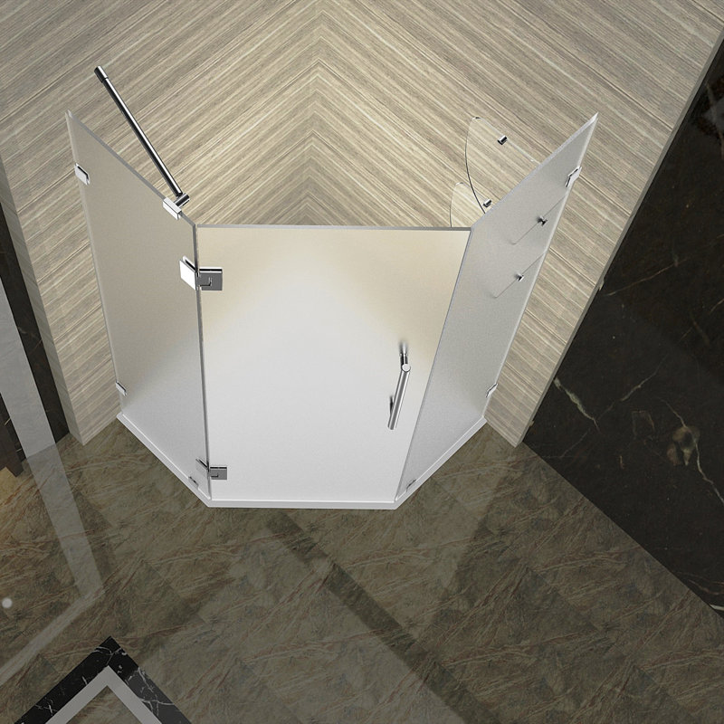 Neoscape GS 42" x 72" Neo Angle Hinged Shower Enclosure, Chrome