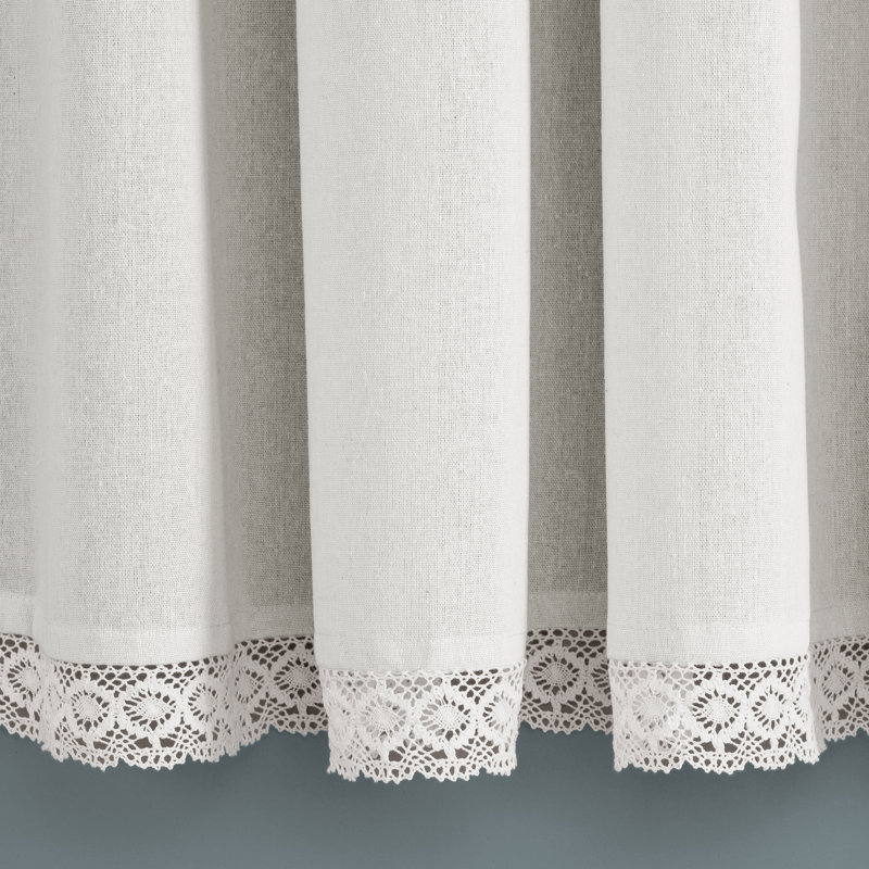 Rosalie Semi Sheer Curtain Pair, White, 54"W x 120"L