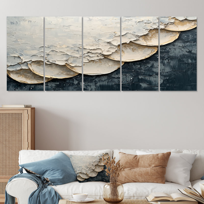«Daguan» - Art mural abstrait, 5, H 32 po x l 80 po
